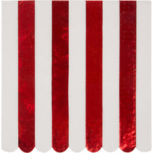 Load image into Gallery viewer, Shiny Red Stripe Cocktail Napkins
