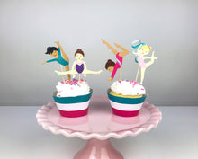 Load image into Gallery viewer, Gymnastics Cupcake Toppers
