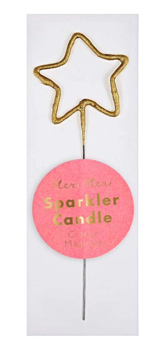 Gold Sparkler Star Mini Candle