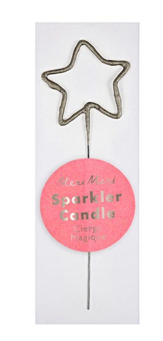 Silver Star Sparkler Mini Candle