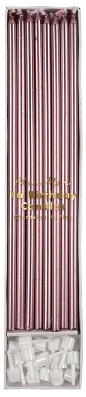 Metallic Pink Long Candles