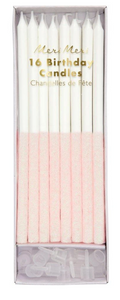 Pale Pink Glitter Dipped Candles