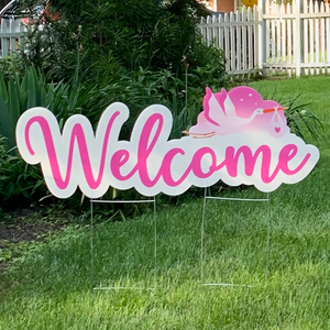 Welcome Home Baby Lawn Sign