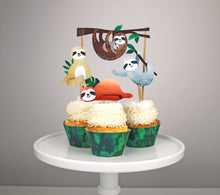 Load image into Gallery viewer, Sloth Party Cupcake Toppers
